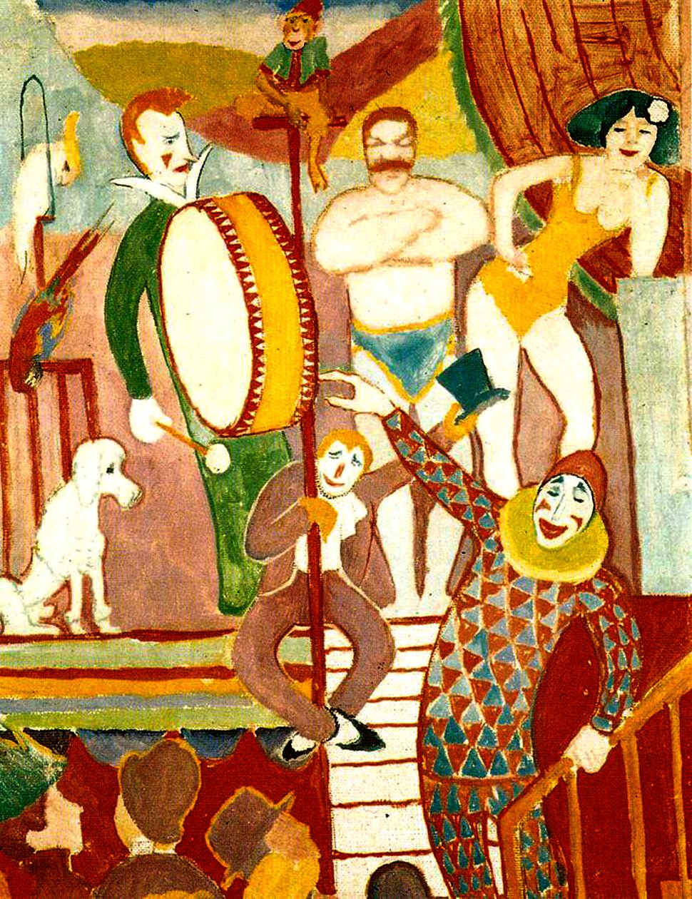 Cirkusoví umělci, 1911 od August Macke
