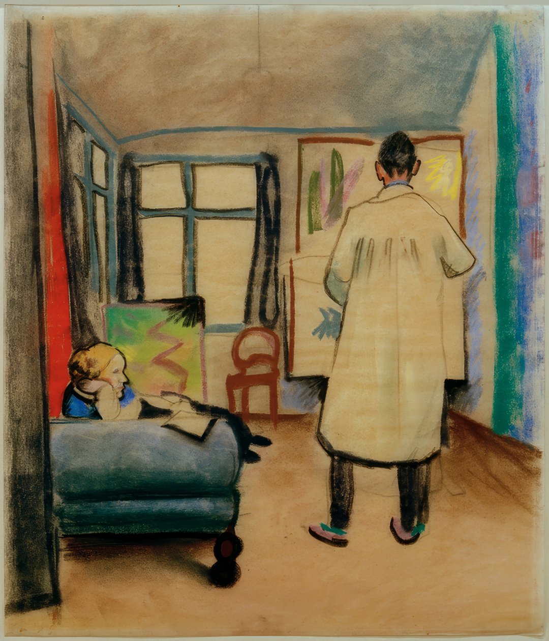 Franz a Maria Marc ve studiu s Augustem Mackem v Bonnu od August Macke