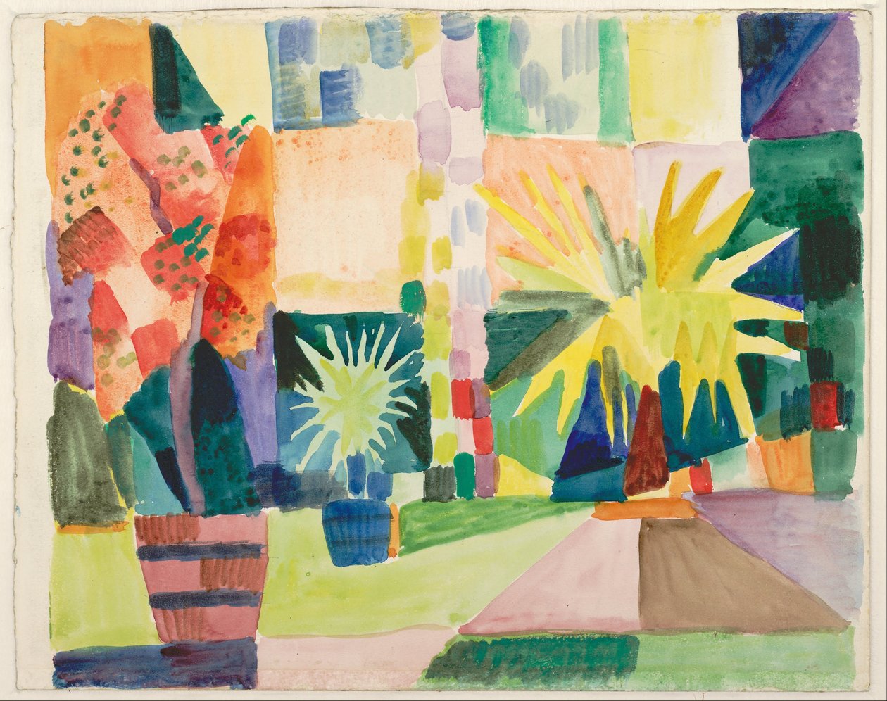 Zahrada u jezera Thun od August Macke
