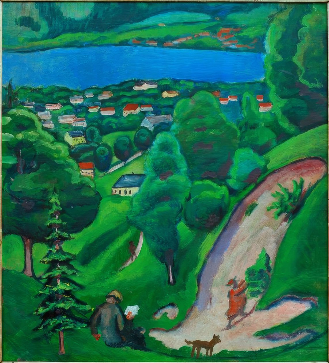 Krajina u jezera Tegernsee od August Macke