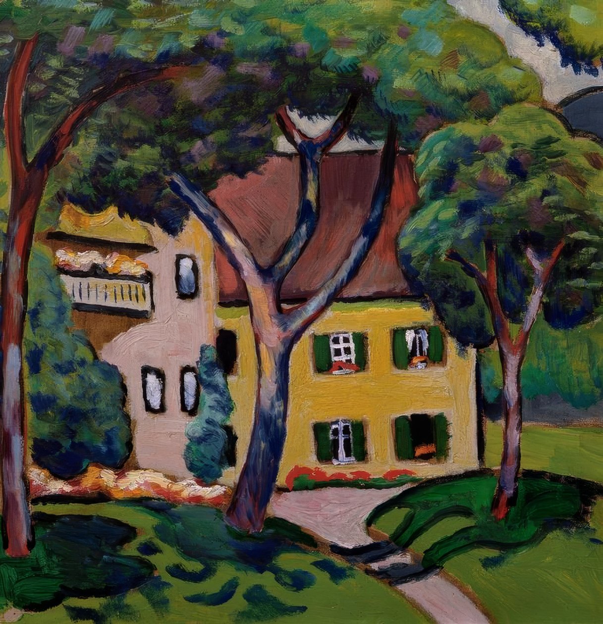 Staudacherhaus v Tegernsee od August Macke