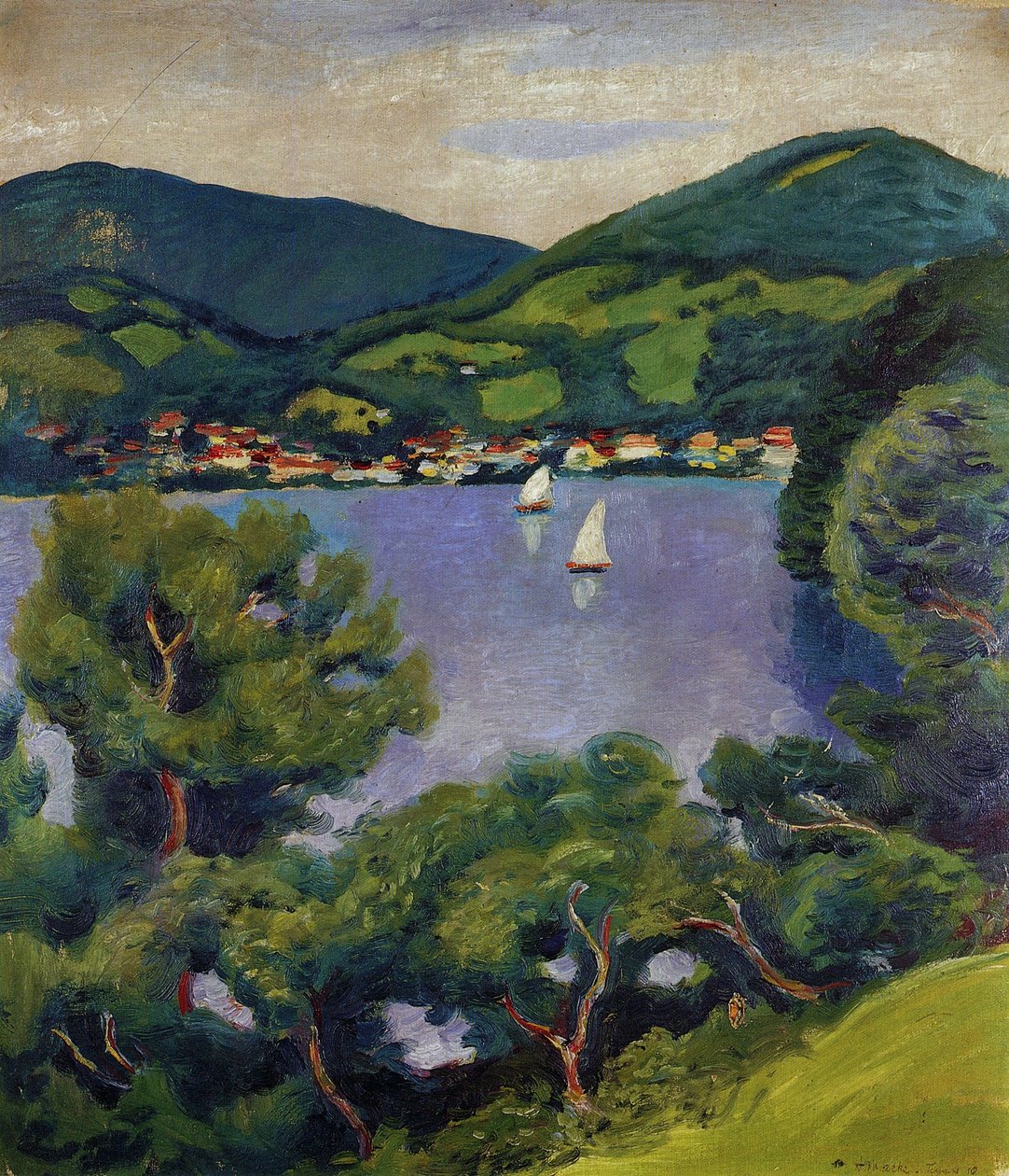 Krajina Tegernsee od August Macke