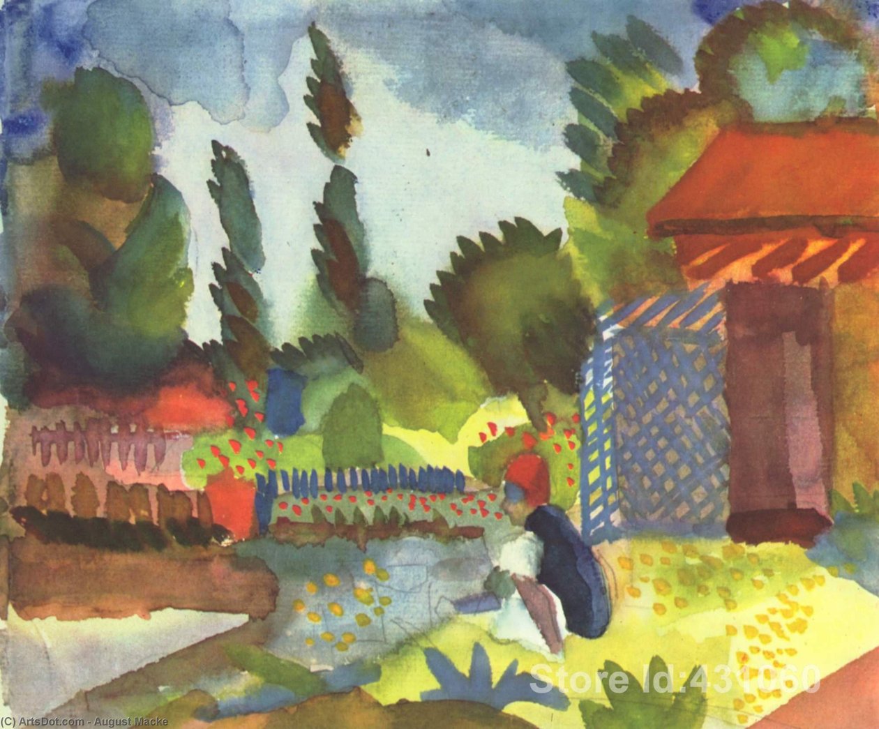 Tuniská krajina se usedlými Araby od August Macke