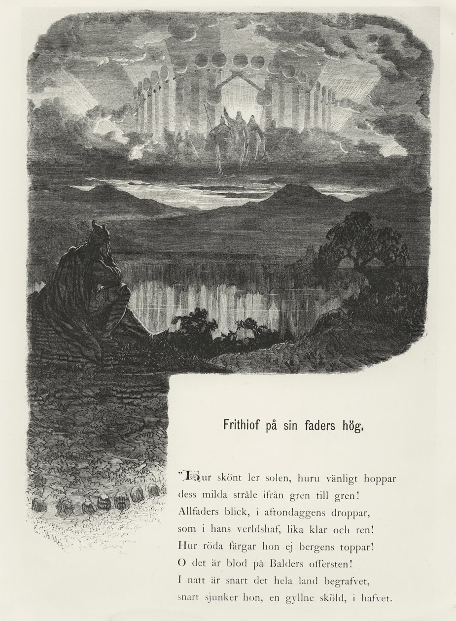 Ilustrace ze Ságy o Frithjofovi, Esaias Tegnér, 1868. od August Malmström
