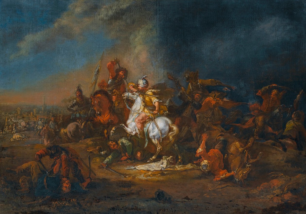 Jezdecké přestřelky mezi Turky a křesťany od August Querfurt