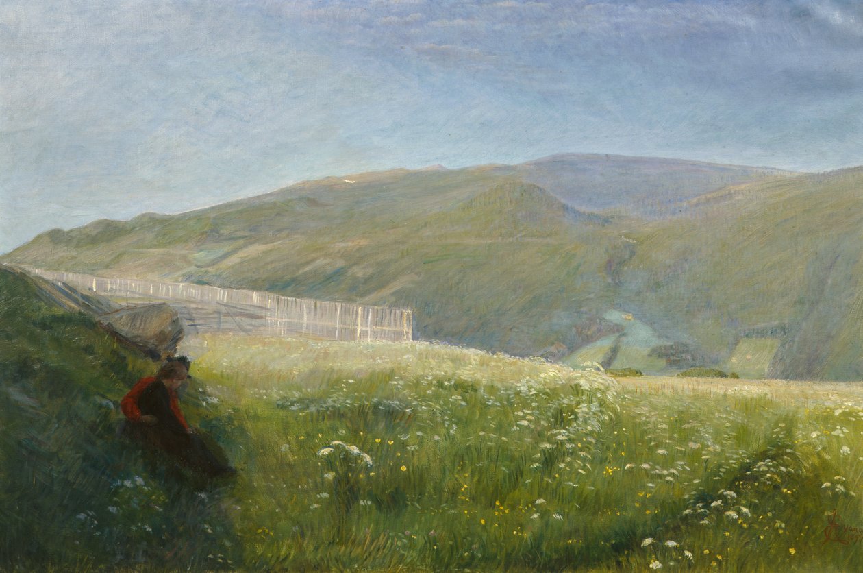 Letní krajina, Vågå od August Eiebakke
