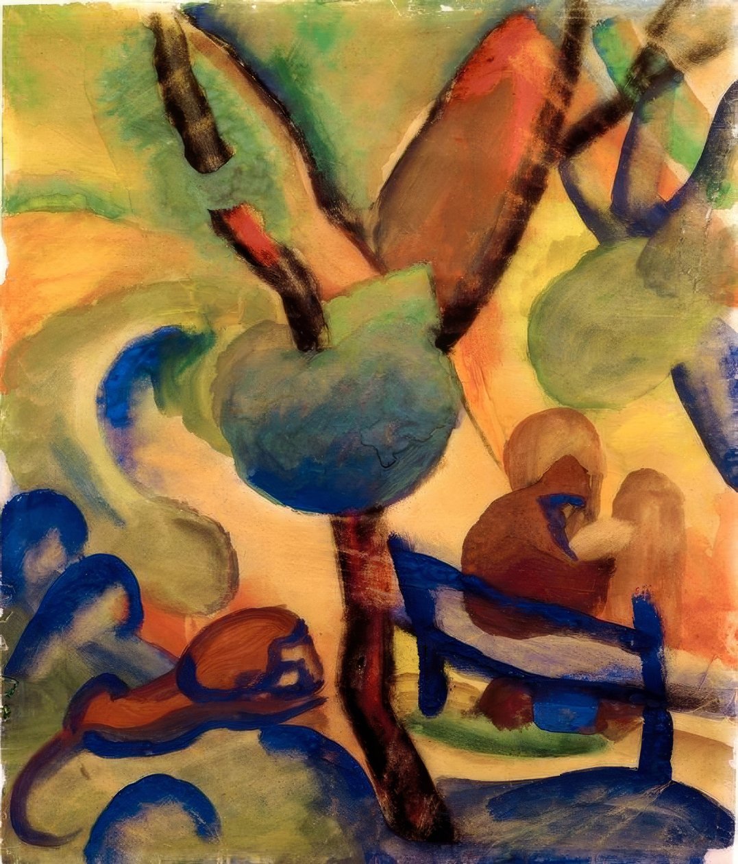 Poustevník se lvem (Hieronymus) od August Macke