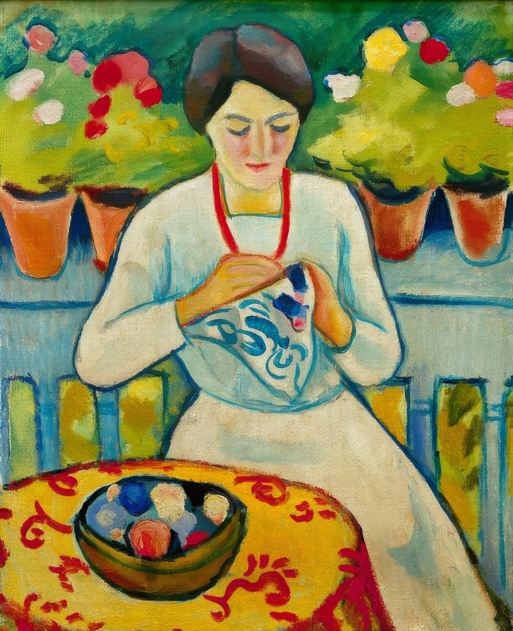 Žena na balkóně od August Macke