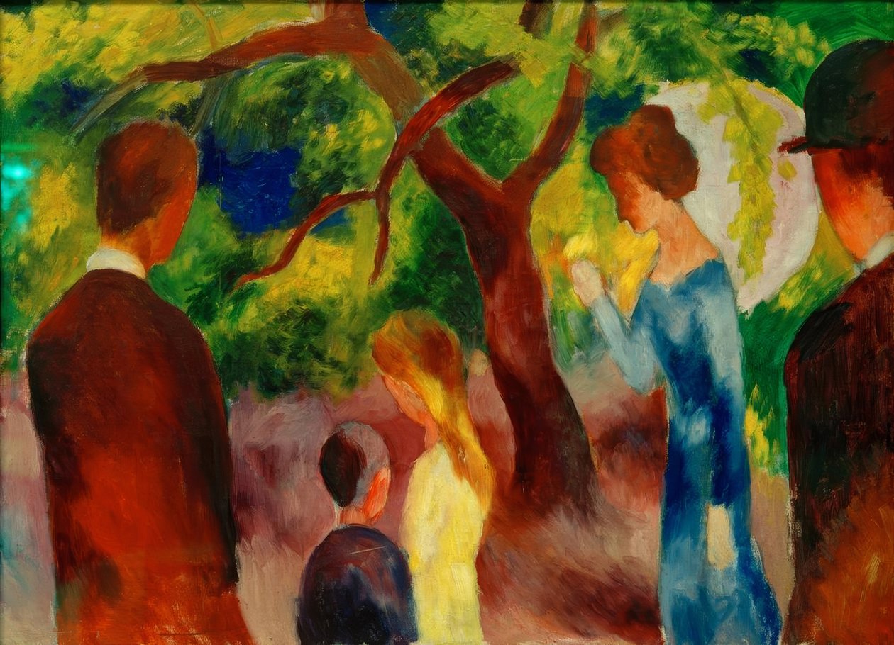 Velká promenáda: Lidé v zahradě od August Macke