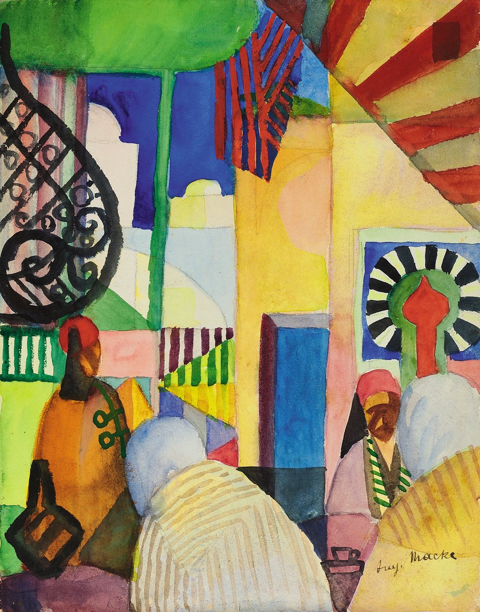 V bazaru, 1914 od August Macke