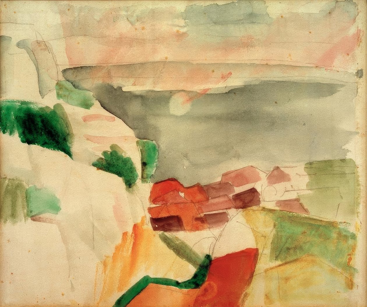Krajina od jezera Murten od August Macke