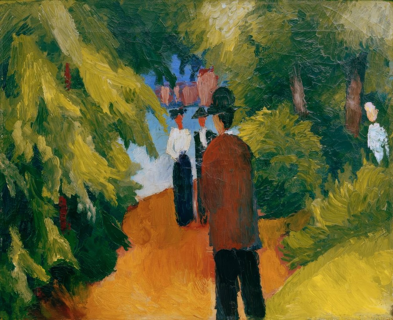 Park u vody (muž v parku) od August Macke