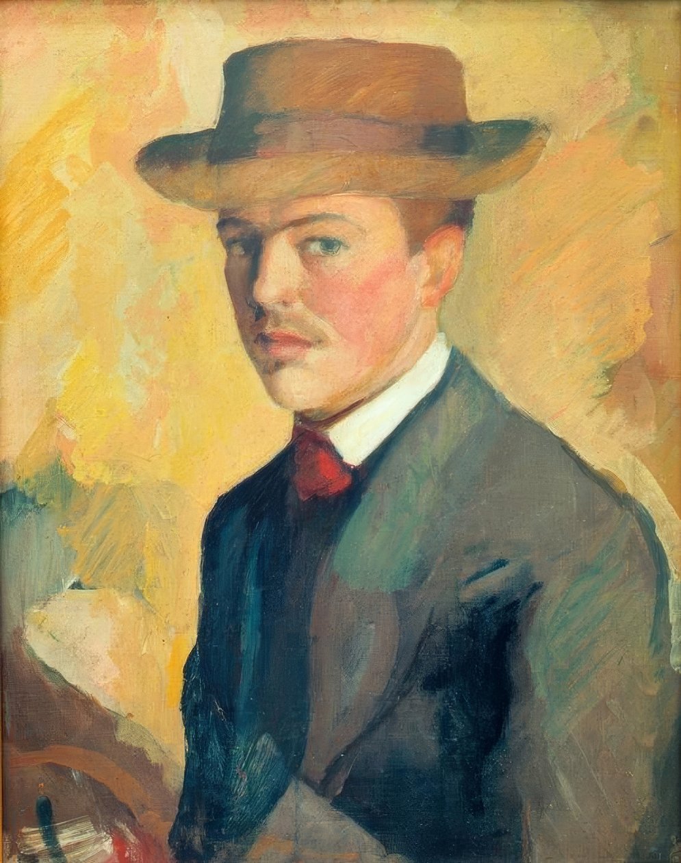 Autoportrét s kloboukem od August Macke