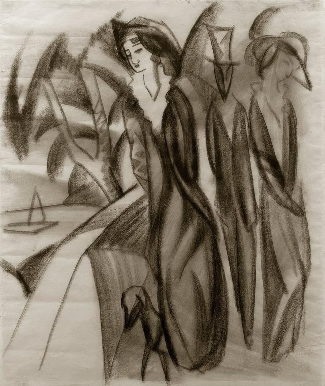 Chodci po jezeře od August Macke
