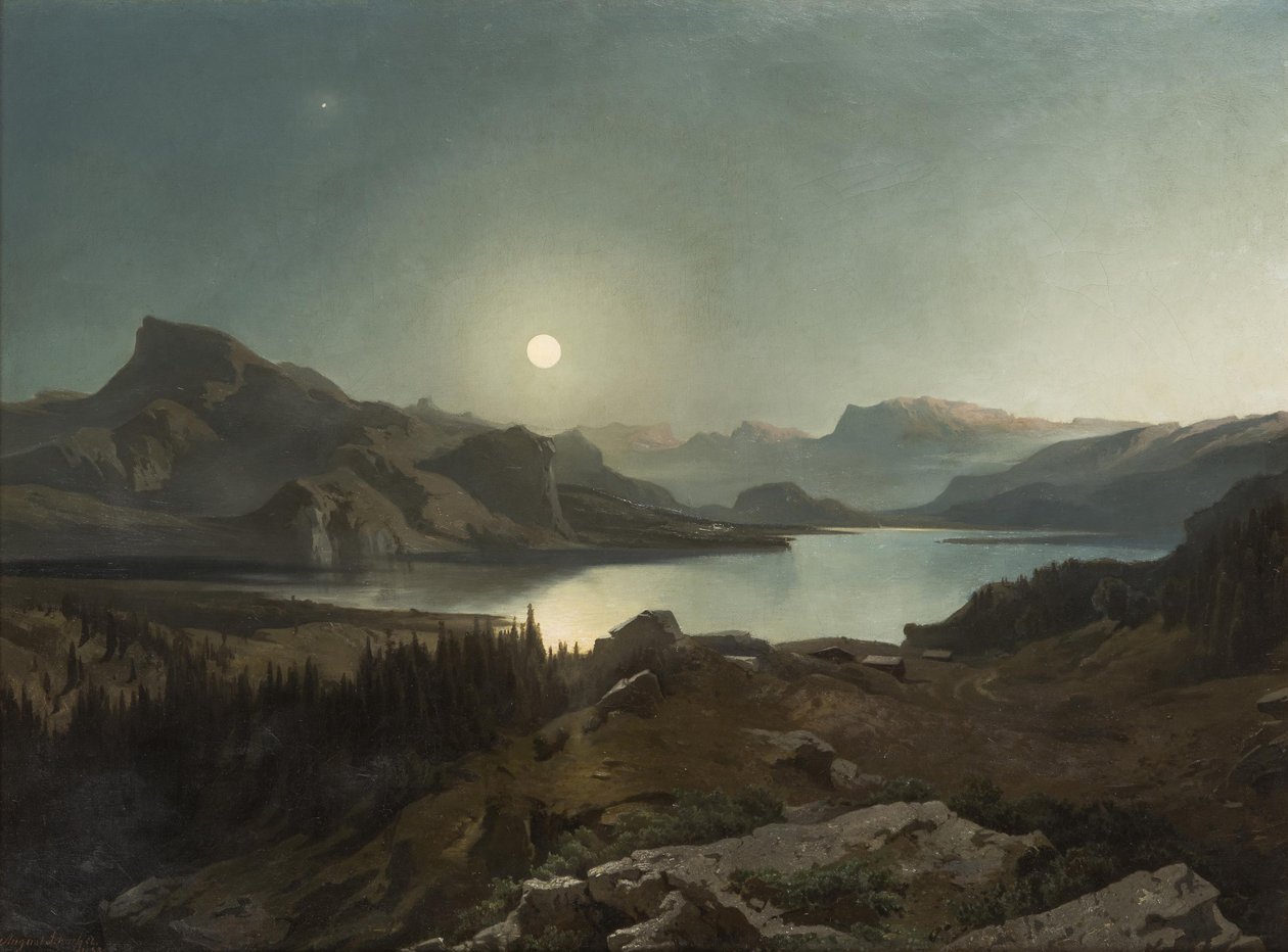Alpské jezero od August Schaeffer von Wienwald