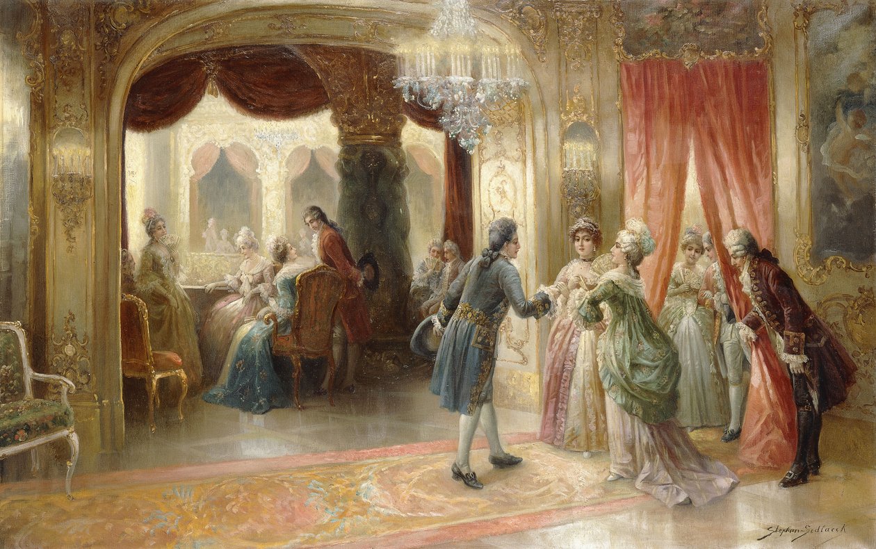 V opeře (olej na plátně) od August Stephan Sedlacek