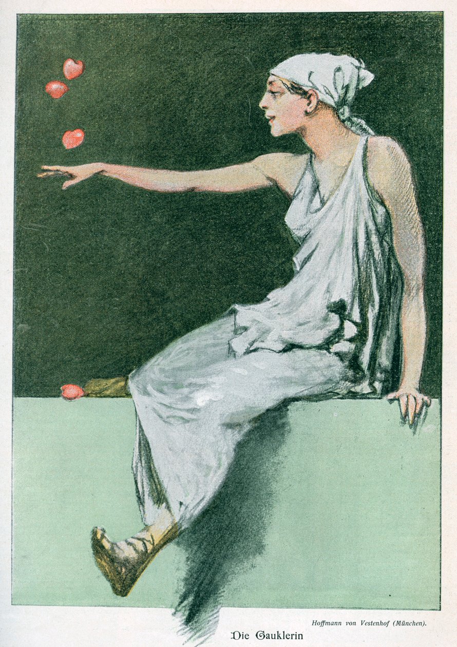 „Kejklíř“ „Komedien“, 1898 od August von Vestenhof Hoffmann