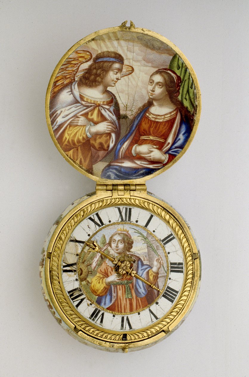 Zlaté a smaltované hodinky Verge, c. 1650 (zlato a smalt) od Auguste Bretonneau