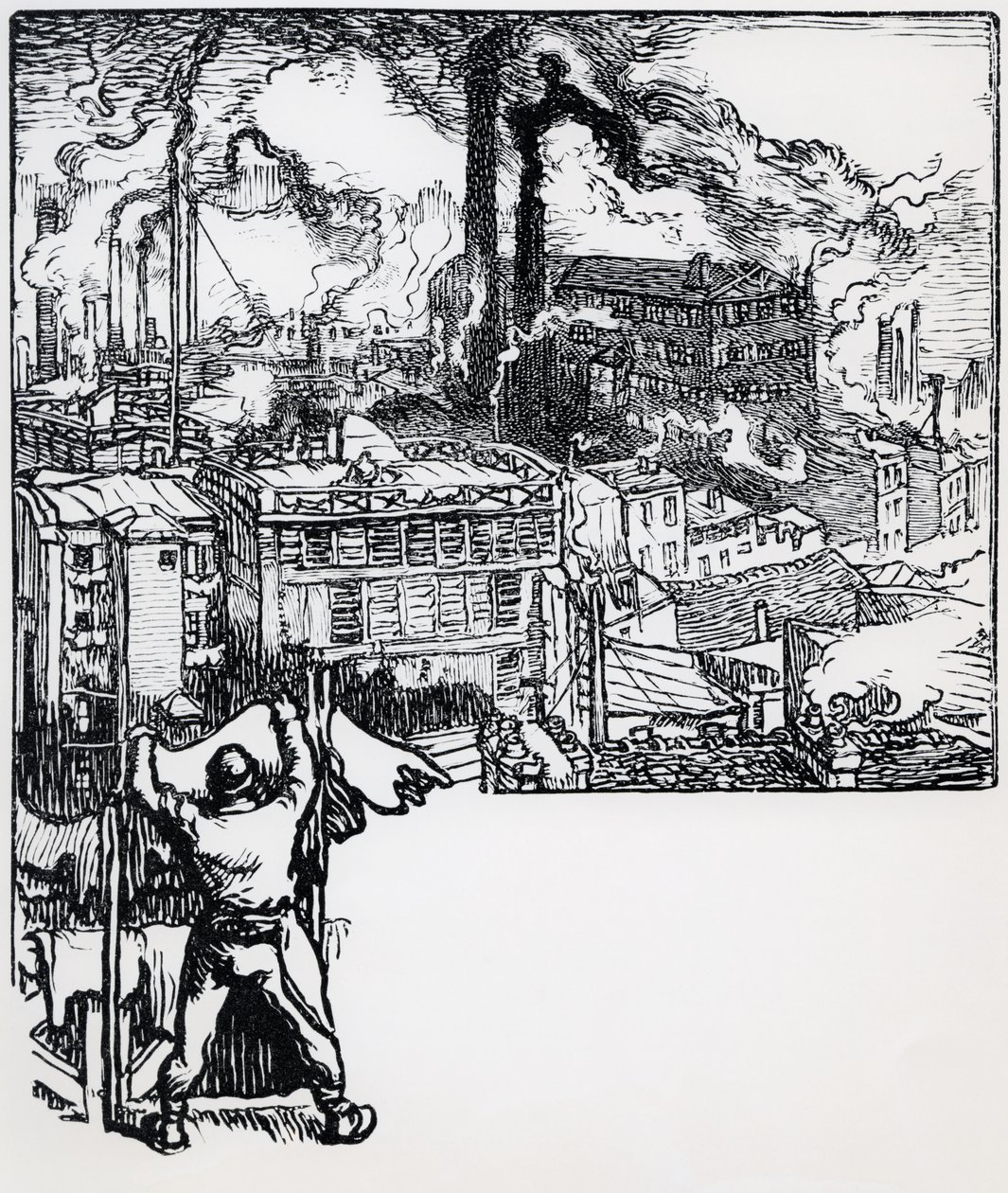 Čtvrť gobelínů z filmu „La Bievre, Les Gobelins, Saint-Severin“ od J.K. Huysmans, Paříž, 1901 od Auguste Louis Lepère