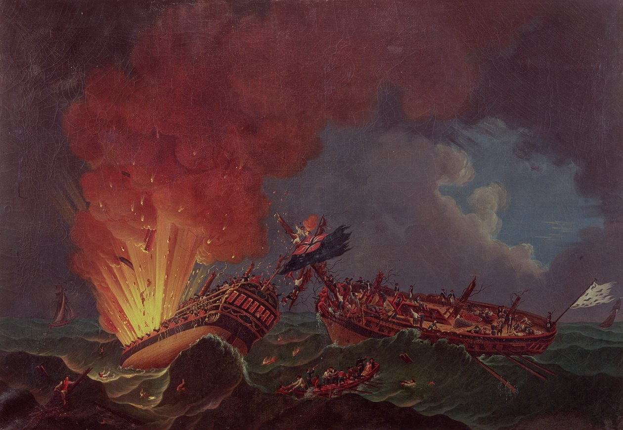 Zasnoubení mezi Quebekem a Surveillante (kopie z roku 1789) od Auguste Rossel De Cercy