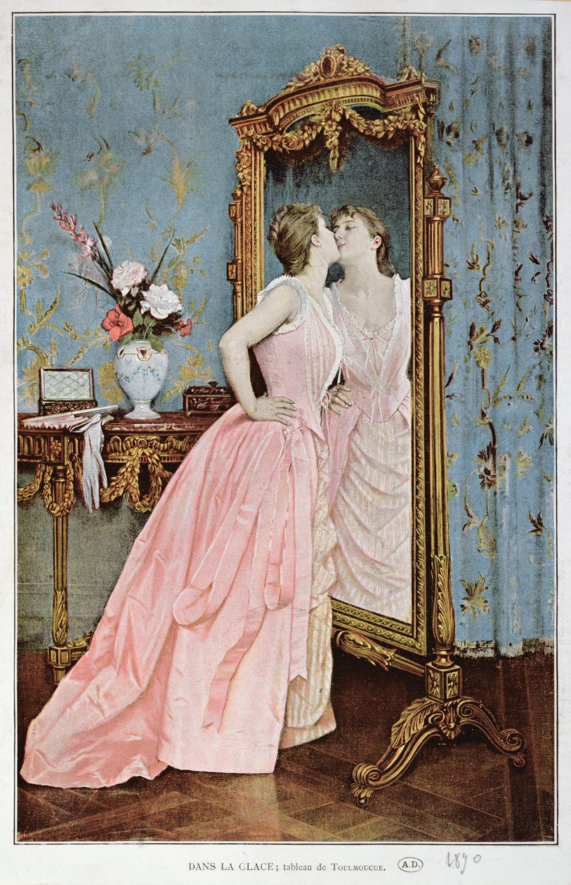V zrcadle, 1890 od Auguste Toulmouche