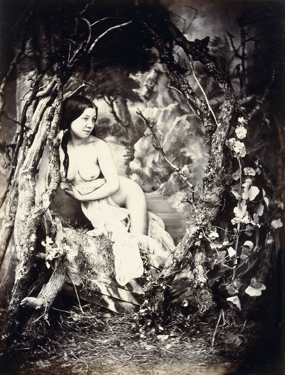 Polonahá žena mezi stromy, cca 1850-1860 od Auguste Belloc