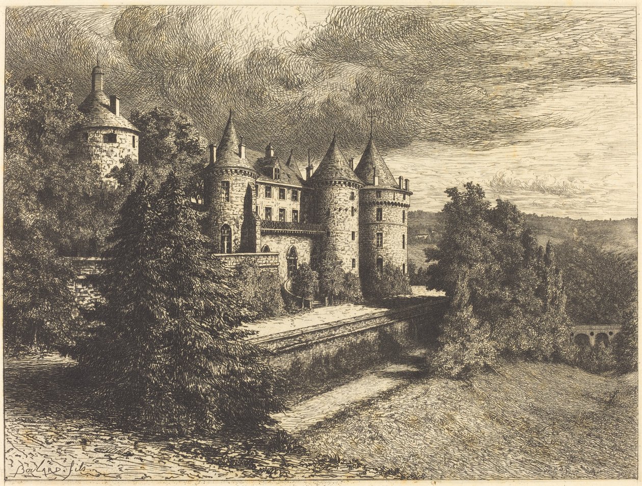 Château on a Rise od Auguste Boulard
