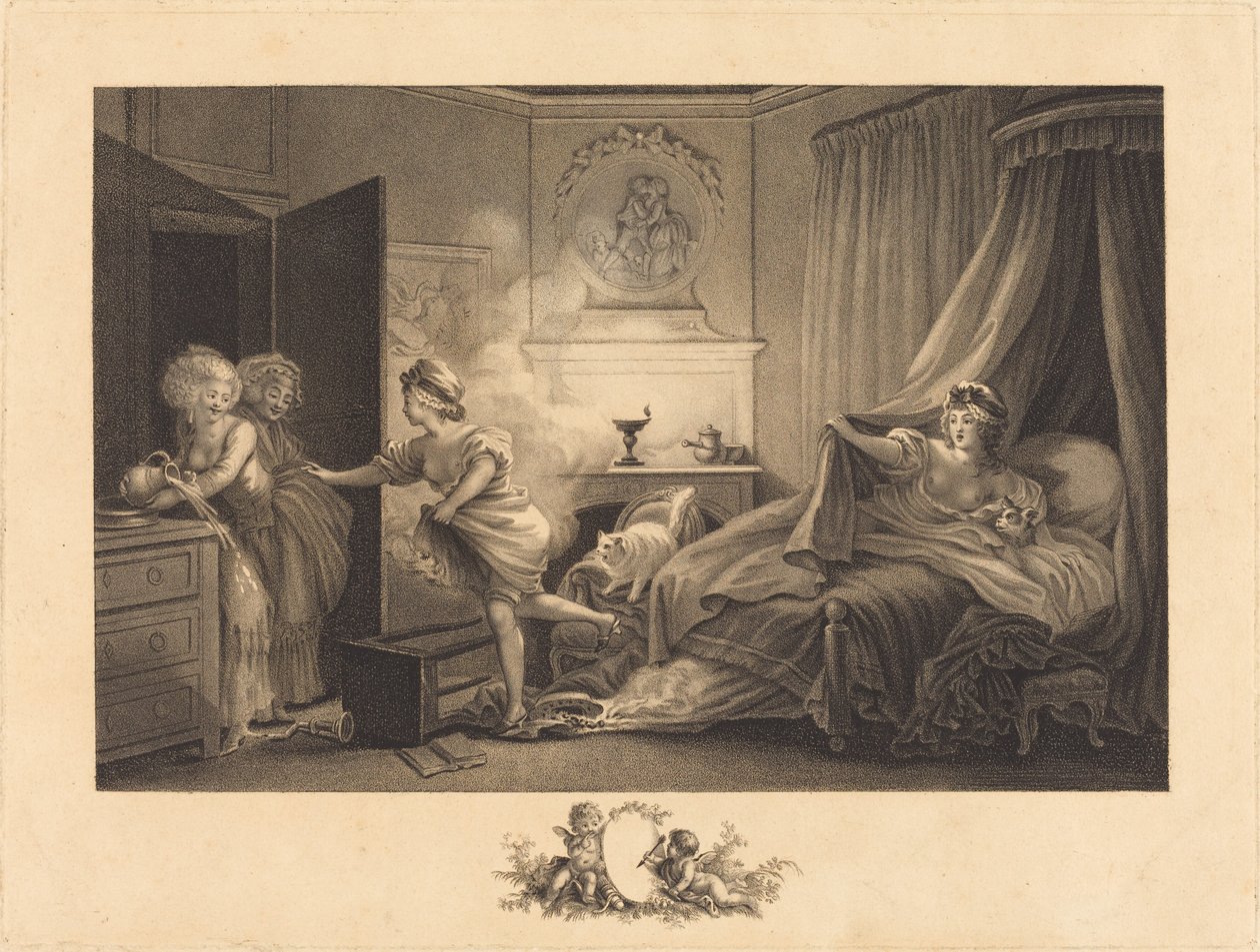 Moje košile hoří od Auguste Claude Simon Legrand after Jean Honoré Fragonard