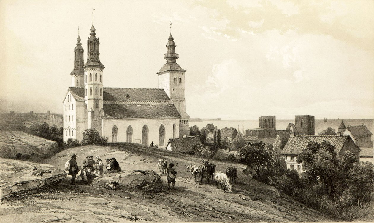 Kostel svaté Marie ve Wisby od Auguste Etienne Francois Mayer