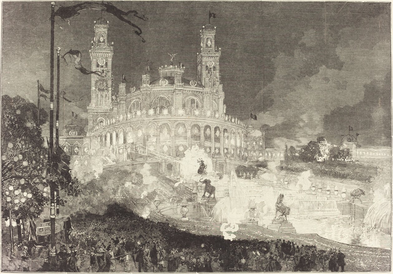 14. července. Osvětlení paláce Trocadero od Auguste Lepere