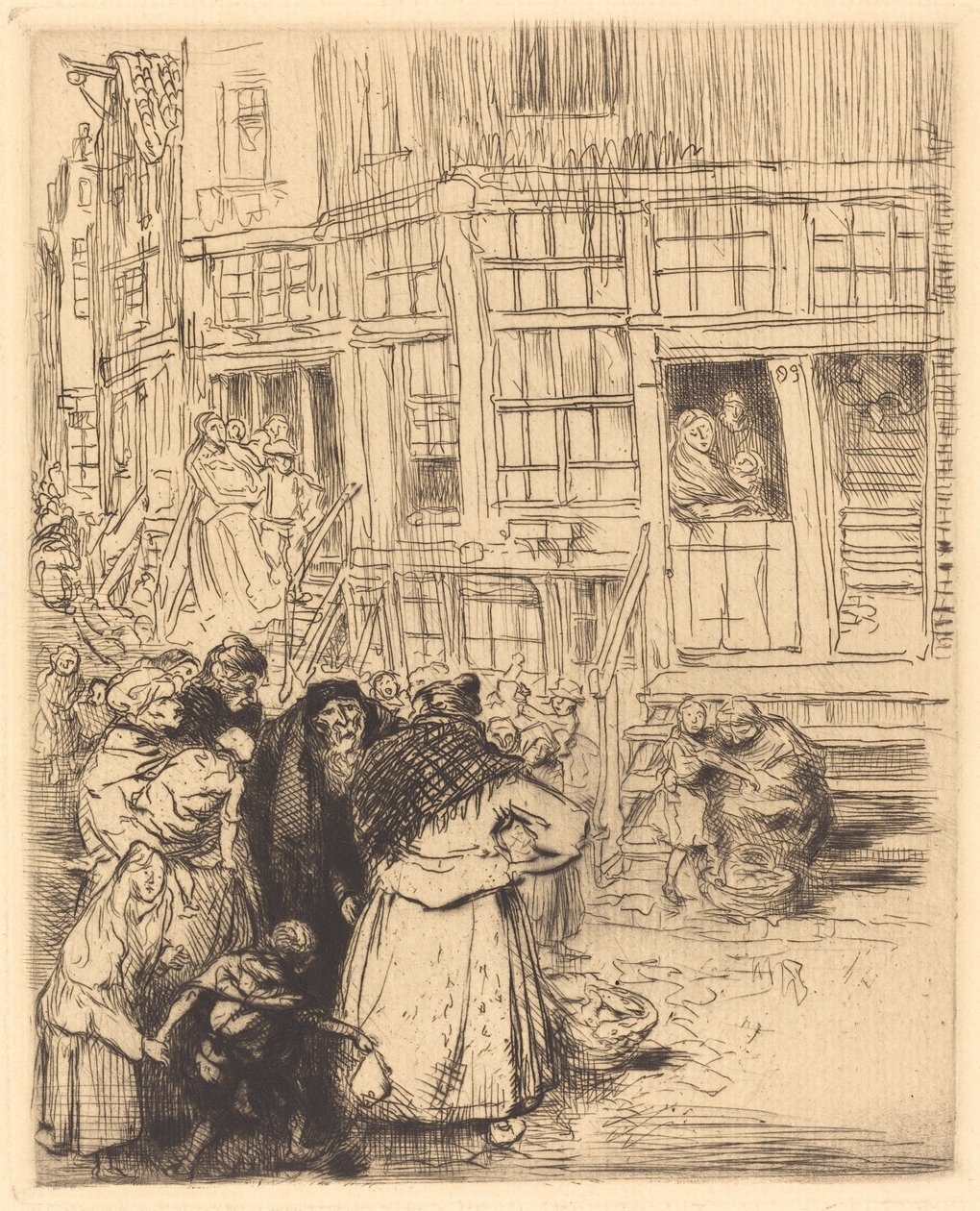 Židovské čtvrti v Amsterdamu. od Auguste Lepere