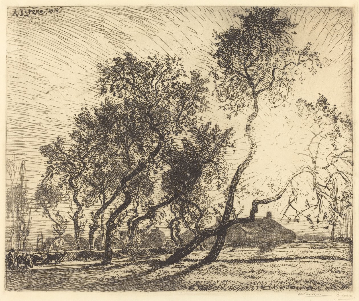 Farma holandského topolu od Auguste Lepere