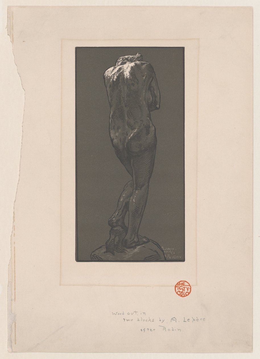 Nahá socha, při pohledu zezadu, ca. 1902. od Auguste Lepere