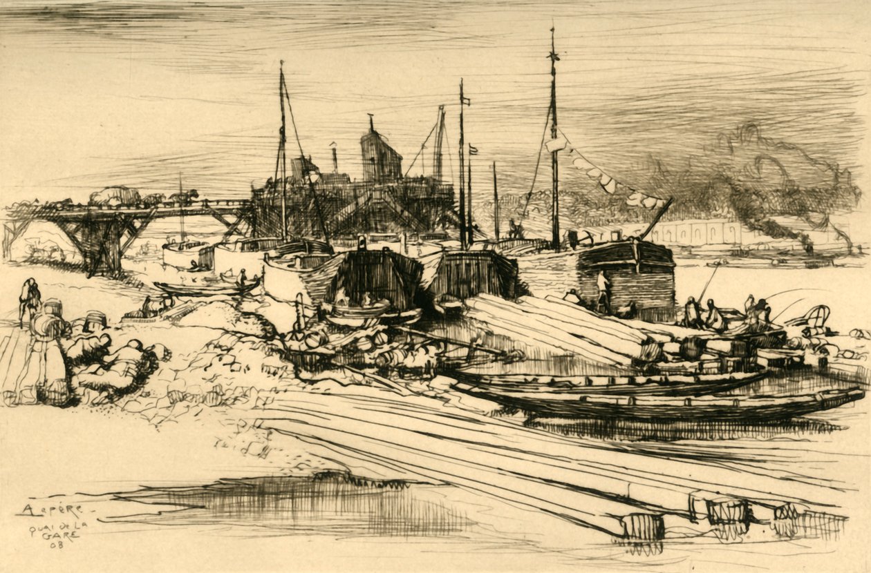 Station Quay: Public Dump, 1908. od Auguste Louis Lepère