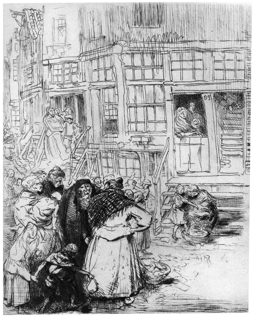 Quartier Juif a Amsterdam, c1870-1910 1924 od Auguste Louis Lepère