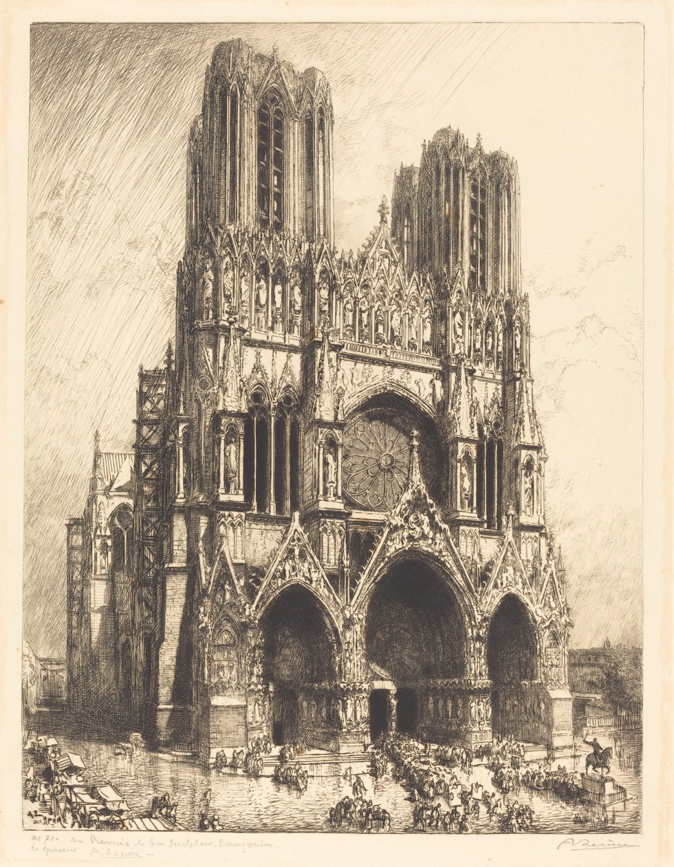 Katedrála v Remeši (Catedral de Reims) od Auguste Lepere