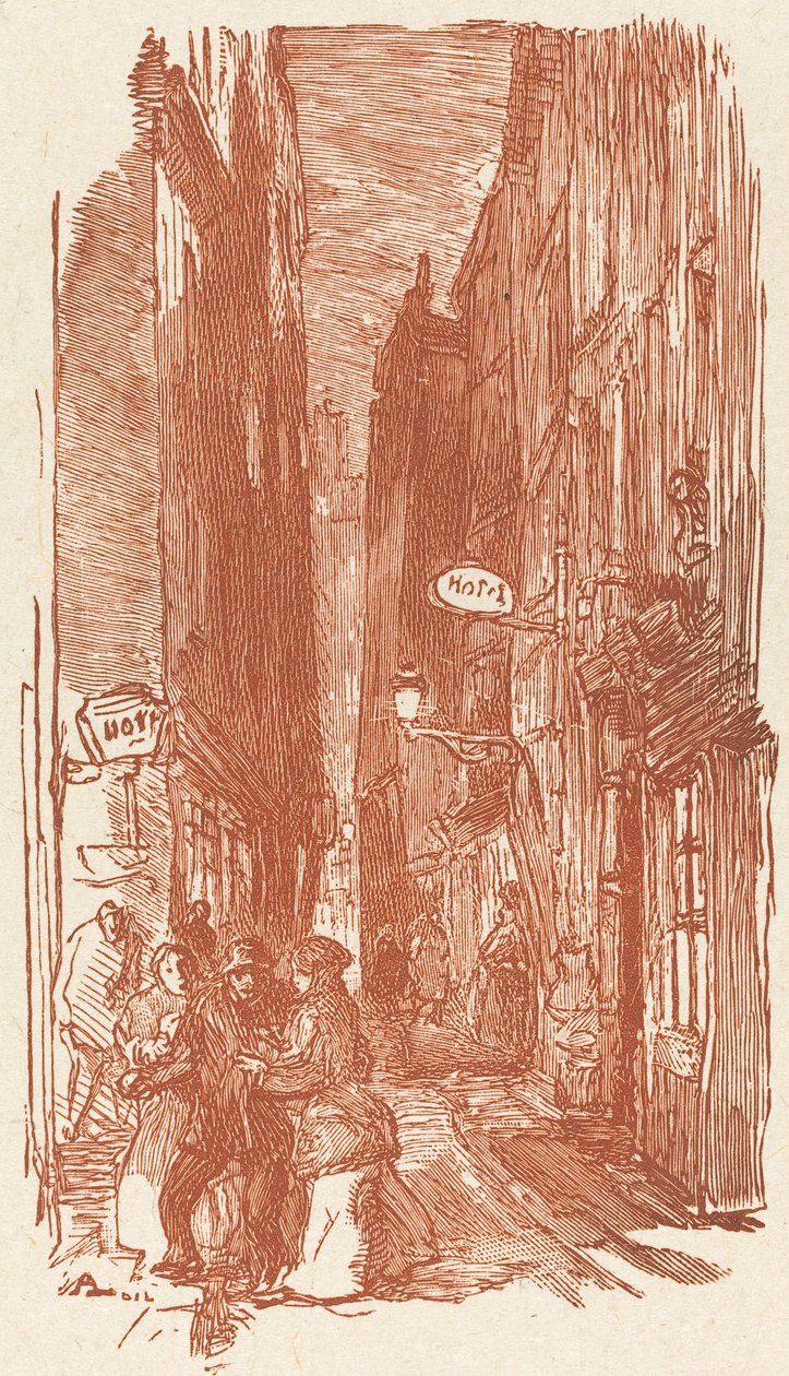 Rue Saint-Severin, publikoval 1901. od Auguste Lepere