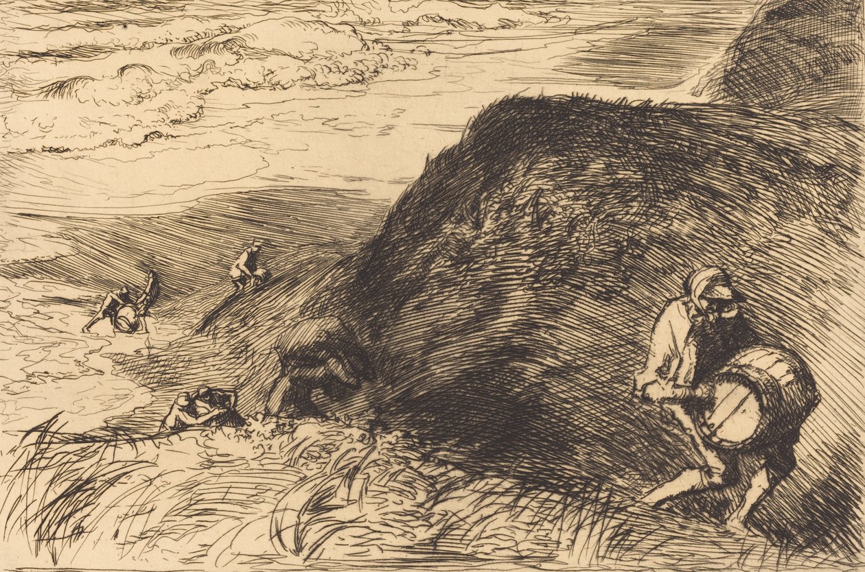 Vrakoviště, Saint-Jean-de-Monts Looters vraků, Saint-Jean-de-Monts, 1915. od Auguste Lepere