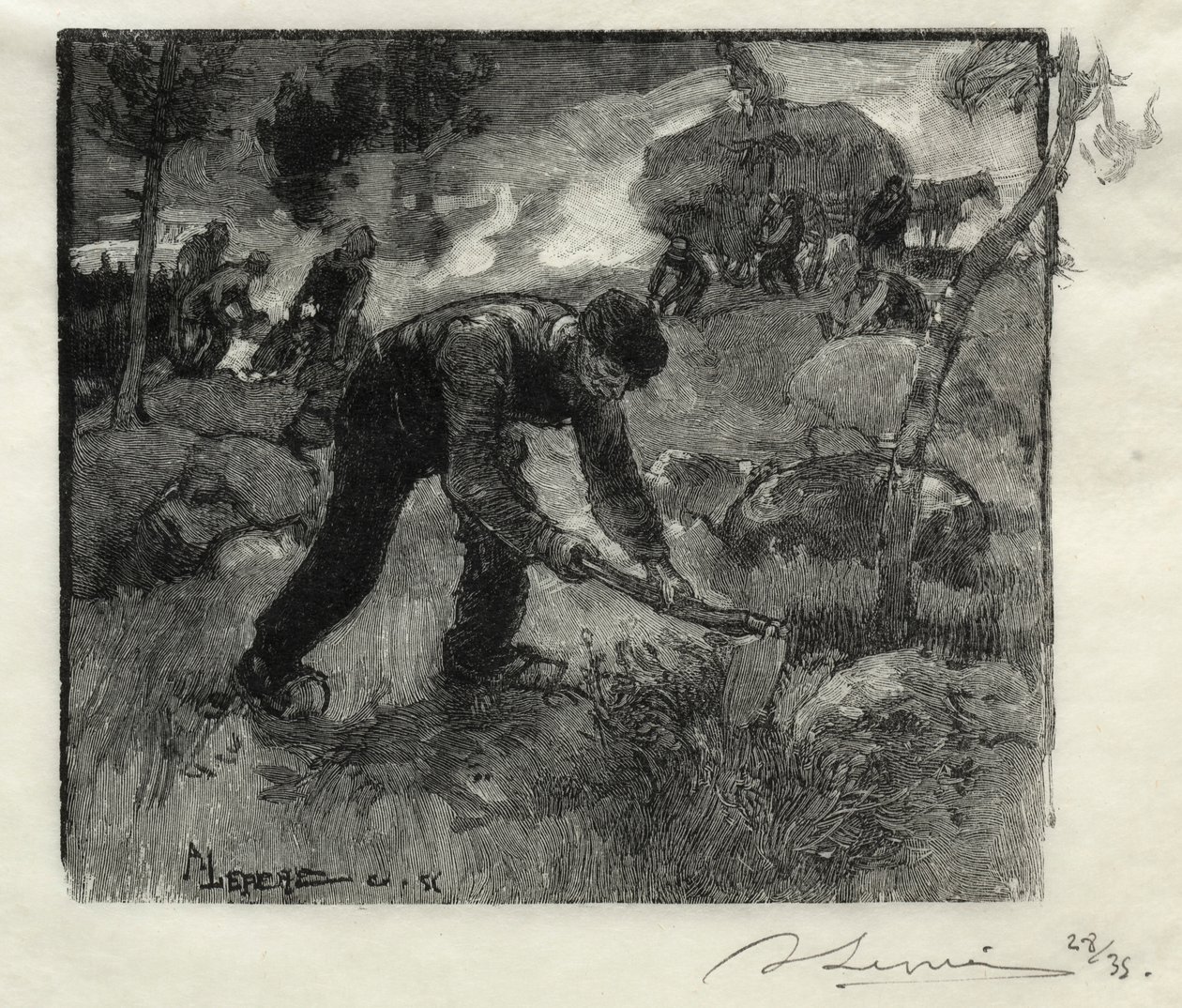 Heather bagry, 1887. od Auguste Louis Lepère