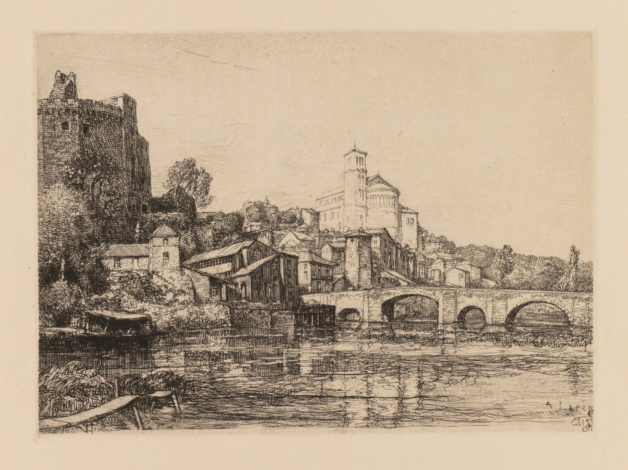 Auguste Lepère: Clisson Loire-Maritime, 1909. od Auguste Louis Lepère