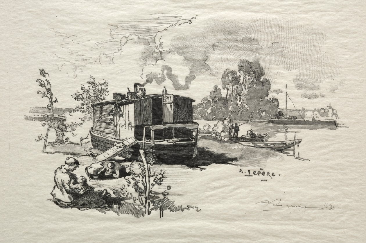Obytná loď. od Auguste Louis Lepère