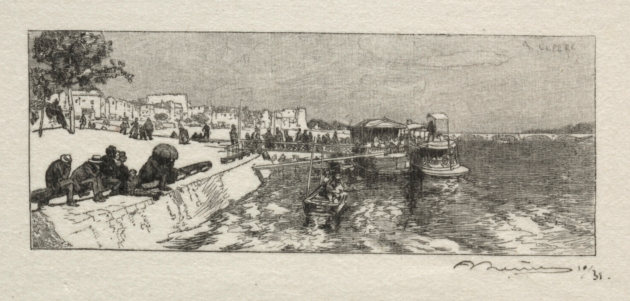 Molo v Bercy. od Auguste Louis Lepère