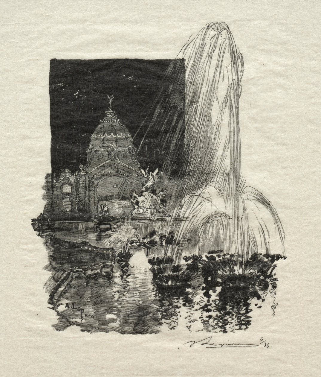 Fontaines Lumineuses. od Auguste Louis Lepère