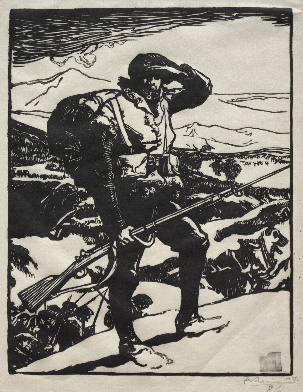 Histoire de la Guerre: Chasseur Alpin. od Auguste Louis Lepère