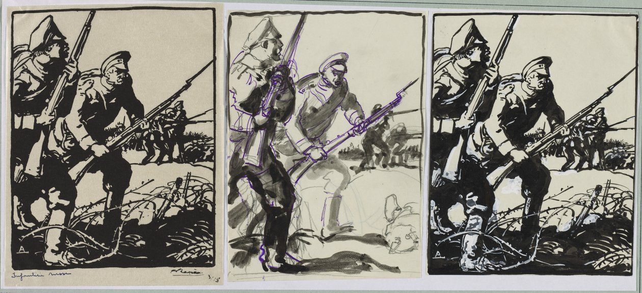 Ruská pěchota, 1914. od Auguste Louis Lepère