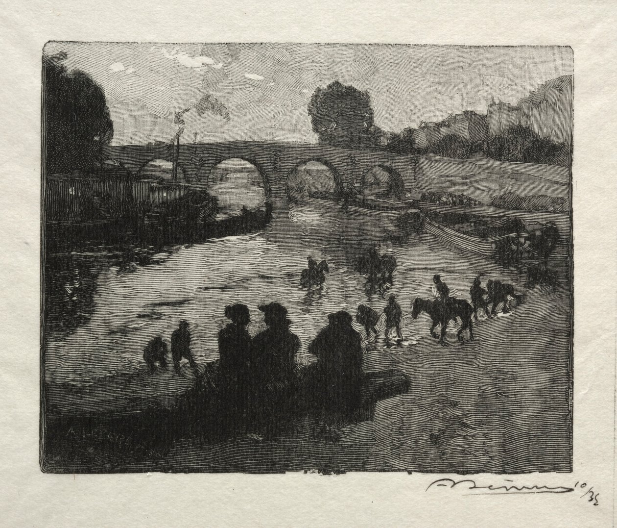Pítko Pont Marie. od Auguste Louis Lepère