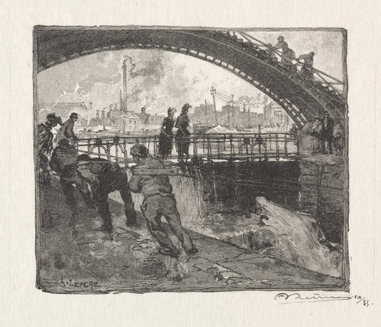 LEcluse du Canal St. Martin, 1890. od Auguste Louis Lepère
