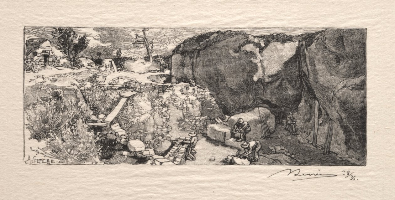 Pískovcový lom, 1890. od Auguste Louis Lepère