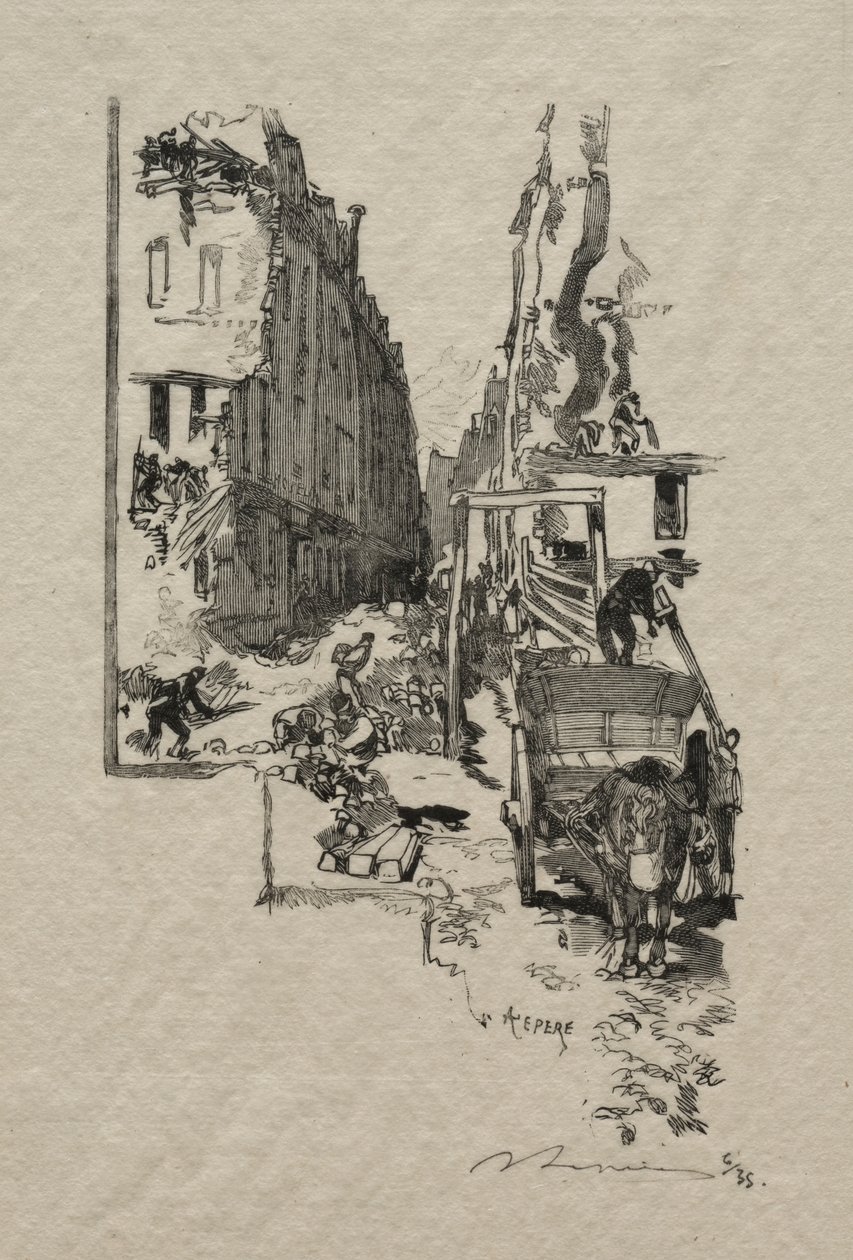 Rue Victor Cousin. od Auguste Louis Lepère
