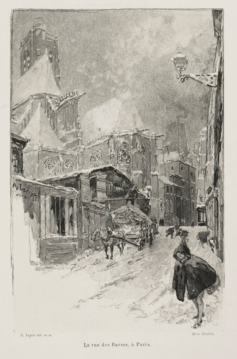 Rue des Barres, Paříž od Auguste Louis Lepère